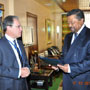 African Union Chairperson, M. Jean Ping,&nbsp; receives credential of M. Gary QUINCE, new Special Representative of the European Union to the African Union