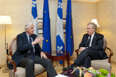 European Commissioner Michel Barnier addresses Conférence de Montréal