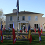 The residence with all the national flags in front