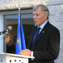 The Ambassador and Head of Delegation, Matthias Brinkmann, speaks at Europe Day