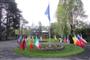 European and national flags on the front lawn of the European Union Official Residence in Ottawa