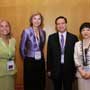 Connie Hedegaard, European Commissioner for Climate Action (Left 2) is accompanied by Maria Castillo, Head of Office of the European Union to Hong Kong and Macau (Left 1), Anthony Cheung, Hong Kong Consumer Council Chairman (Right 2) Connie Lau, Chief Executive of Hong Kong Consumer Council at the Consumers International World Congress