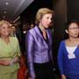 Connie Hedegaard, European Commissioner for Climate Action (Middle) is accompanied by Maria Castillo, Head of Office of the European Union to Hong Kong and Macau (Left 1) and Christine Loh, CEO of Civic Exchange at a forum, "Climate action in Europe and Hong Kong &ndash; a continuing conversation"