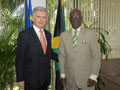 Mayor of Kingston, His Worship Desmond McKenzie makes a courtesy call to EU Ambassador Marco Mazzocchi Alemanni