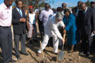 Jamaica &ndash; February 2010 Ambassador Marco Mazzocchi Alemanni and Minister of Justice Dorothy Lightbourne break ground at the building site for the Lucea Family Courthouse in Hanover. The construction of the courthouse is being funded by the European Union.