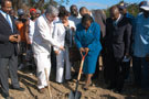 Jamaica &ndash; February 2010 Ambassador Marco Mazzocchi Alemanni and Minister of Justice Dorothy Lightbourne break ground at the building site for the Lucea Family Courthouse in Hanover. along with. The construction of the courthouse is being funded by the European Union.