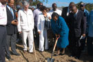 Jamaica &ndash; February 2010 Ambassador Marco Mazzocchi Alemanni and Minister of Justice Dorothy Lightbourne break ground at the building site for the Lucea Family Courthouse in Hanover. along with. The construction of the courthouse is being funded by the European Union.