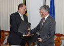 Jamaica &ndash; June 2010 Minister of Finance and the Public Service, Audley Shaw and EU Ambassador Marco Mazzocchi Alemanni exchange copies of a financing agreement between the EU and the Government of Jamaica