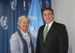 Marie-Anne Coninsx participates in a Round-Table with Achim Steiner, UNEP Executive Director and Under-Secretary-General of the United Nations to exchange views on the prospects for Rio+20.