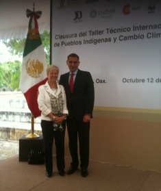 Marie-Anne Coninsx, Ambassador of the EU to Mexico, participated in the closure of a Climate Change Workshop for Indigenous Peoples organised by the Mexican Presidency of COP 16 in Oaxaca