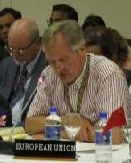 EU Deputy Director-General for Development Christian Leffler speaks to the Pacific members of the Africa, Caribbean and Pacific (P-ACP) Group, Pacific Islands Forum Leaders Meeting, Vanuatu