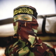 Rafah, Retreat of the Gaza strip - August 2005. During the Hamas demonstration, the young boys wear military clothes.