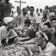 Funeral of a miner. Many miners die, because they drown or sand walls collapse. Mbuij Mayi, the Congo
