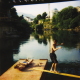 On the bridge at Mostar, which was being rebuilt. August 2003.