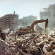 The southern suburbs, heavily bombed by the Israelis, the day after the ceasefire.