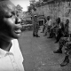 Mamba Checkpoint in the capital, Saturday evening. A boy is mistreated by ECOMOG soldiers.