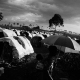 A makeshift camp for displaced refugees in Goma. They fled the fighting between government forces and General Nkunda in Karuba and Mushake, Kivu Province.