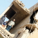Nahr el Bared, 11 October 2007. A Palestinian refugee family check out what is left of their home. Dozens of Palestinian families returned to Nahr el Bared from the Beddawi refugee camp where they had sought refuge.
