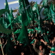Hamas supporters in a rally for the Palestinian Legislative election in Gaza, Jan. 2006.