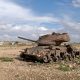 A tank abandoned next to the airport of Bossasso, Somaliland [breakaway territory of Somalia].