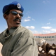 A man from the local militia patrolling, under the orders of the police of Puntland, the village of Haafun, on the Somali coast.