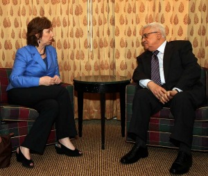 L'UE membre du Quartet pour le Proche-Orient – Catherine Ashton avec le président de l’Autorité palestinienne, Mahmoud Abbas, aux Nations unies