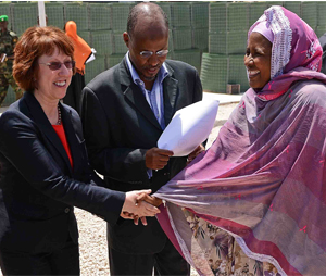 Ashton meets meets co-chair of the Somali technical selection comittee Halima Ismail Ibrahim