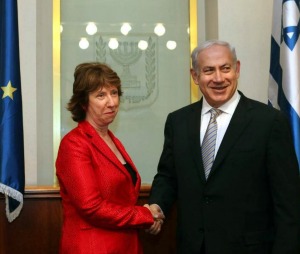 Catherine Ashton avec le Premier ministre israélien, Benyamin Netanyahou
