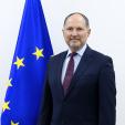 Ambassador Herczynski with EU flag