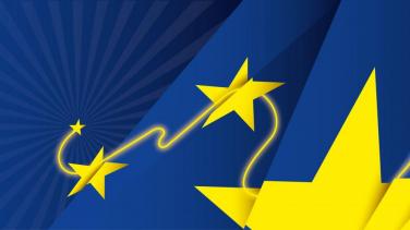 Visual for Europe Day with the EU flag