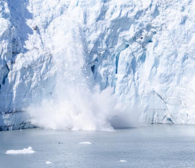 Arctic climate change, melting iceberg