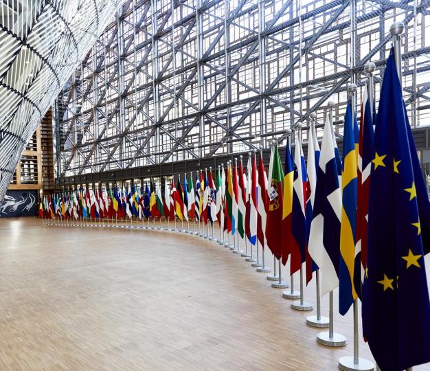 europa building, euco, eu flags, eu member state flags