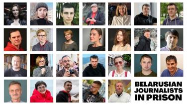 Collage of Media workers imprisoned in Belarus