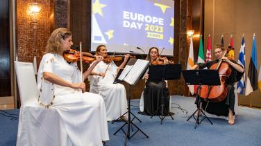 String quartet Gadew way performing at Europe Day 2023 reception in Abu Dhabi