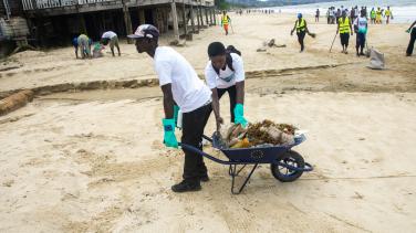 Volunteers cleaning parts of Lumley beach 
