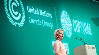 President of the European Commission Ursula von der Leyen during her speech at COP28 in Dubai 