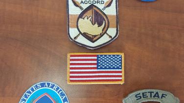 A group of mission patches