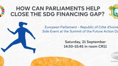 Event banner for How Can Parliaments Help Close the SDG Financing Gap