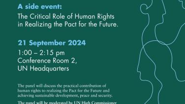 21 September 2024 - UNGA 79 Side Event on the Critical Role of Human Rights in Pact for the Future