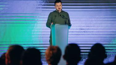 President Zelenskyy openening the seventh “United for Justice” conference