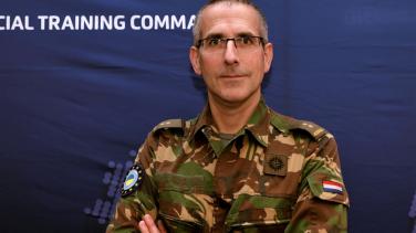 Lieutenant Colonel René T. is a Senior National Representative to the Special Training Command of EUMAM Ukraine. 