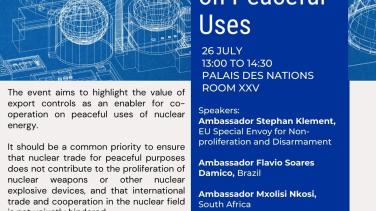 Flyer of the side-event 'International Cooperation on Peaceful Uses'