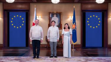 Philippine President and First Lady Marcos with EU Ambassador Luc Veron 