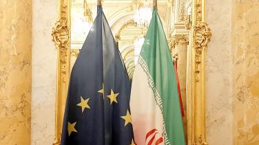 EU and Iranian flags