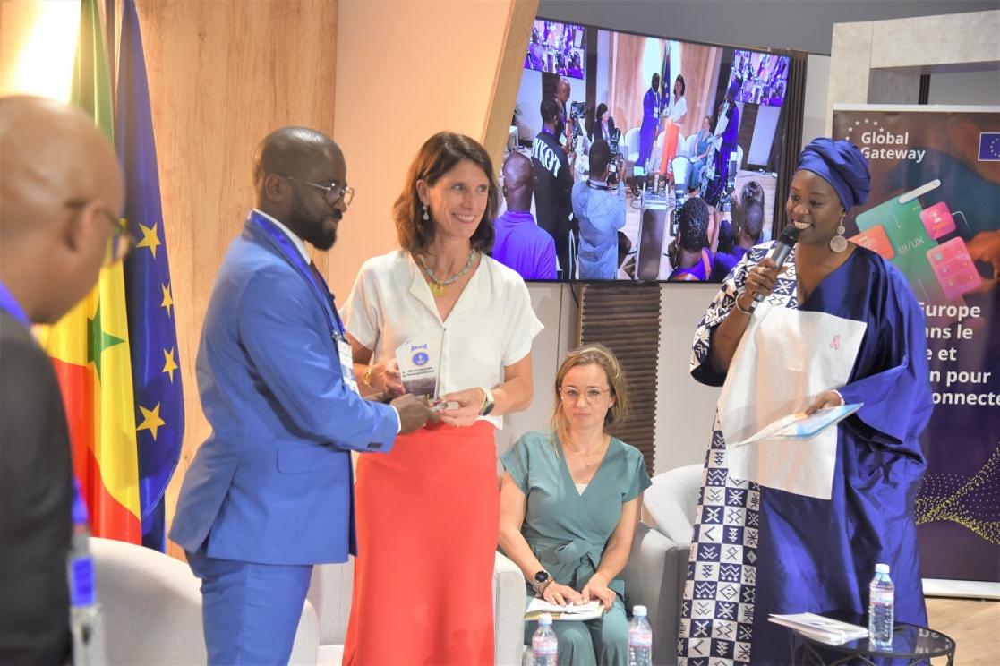L'ambassadrice des Pays Bas recevant une distinction