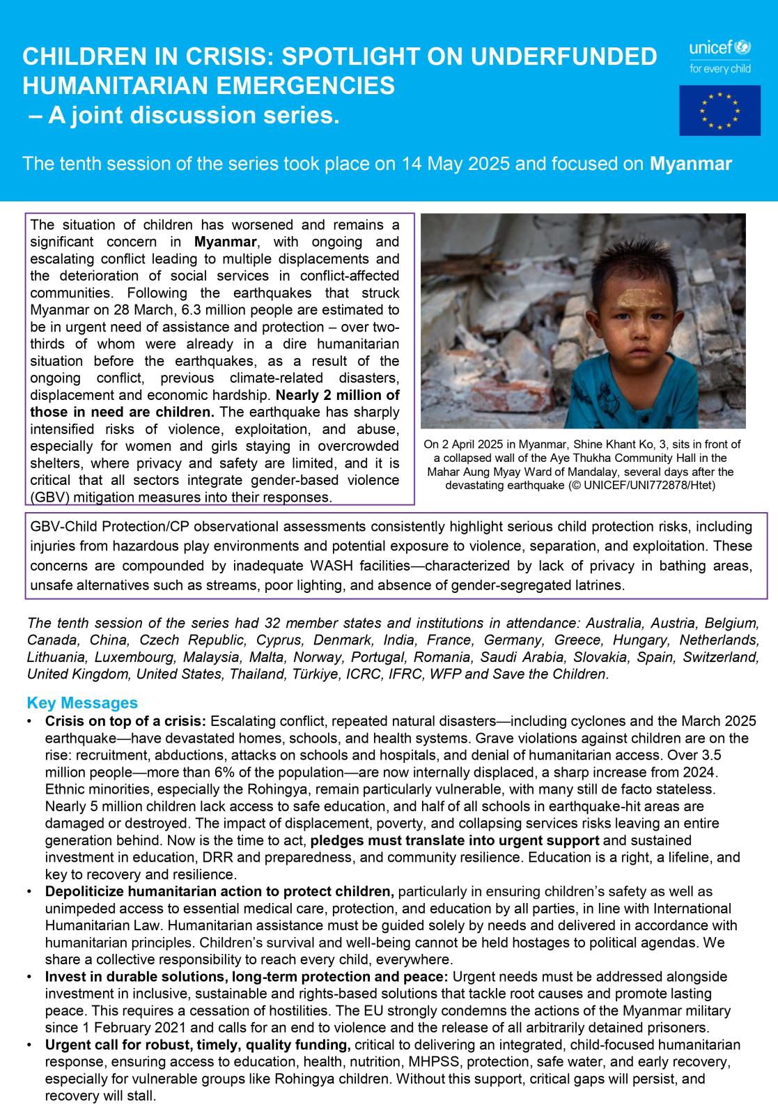 EU-UNICEF Children in Crisis Myanmar