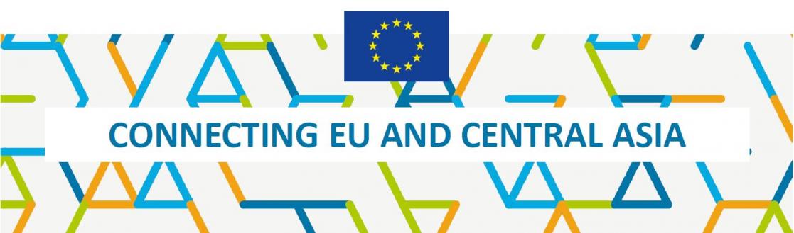 Banner with the text "Connecting EU and Central Asia"