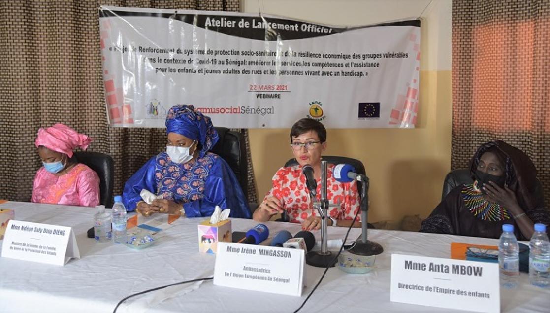 Group of women during a press conference