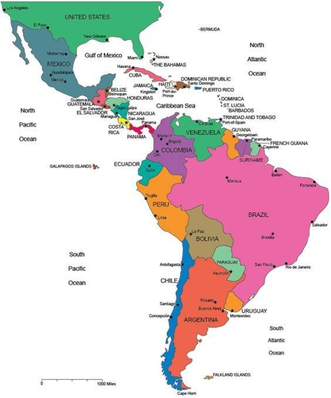 Latin America map