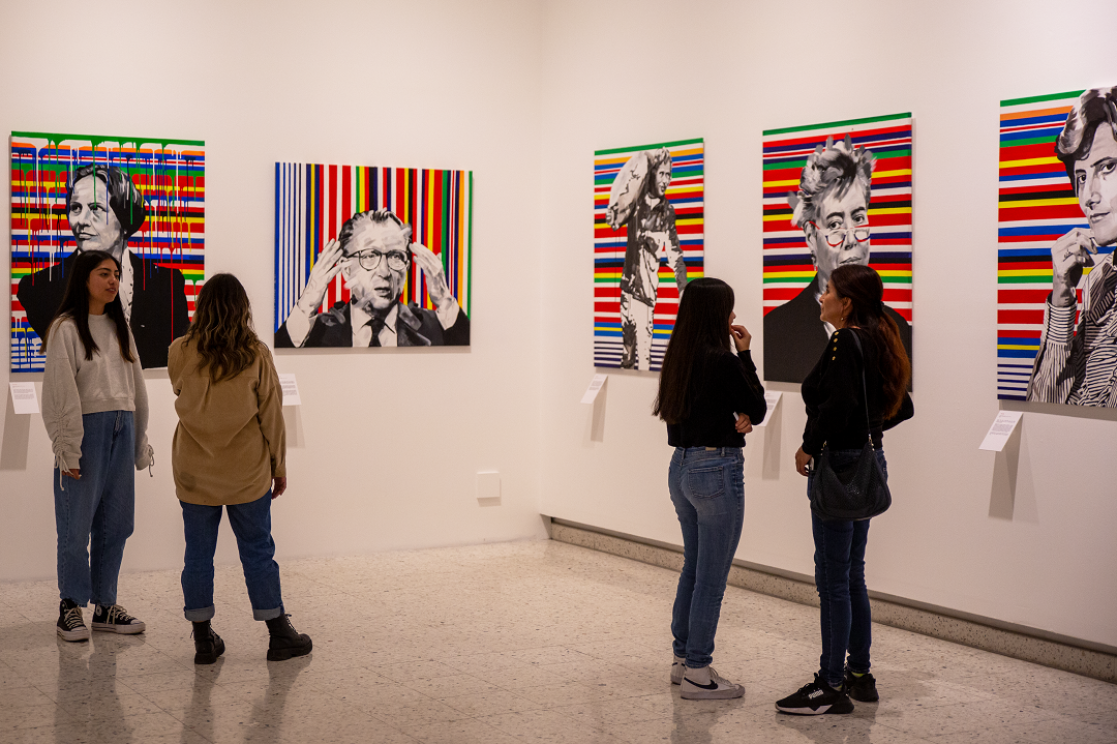 People during an exhibition